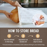 Sac à pain en cire d'abeille lavable et réutilisable, sac de conservation alimentaire durable en lin et coton naturels, alternative biodégradable au plastique