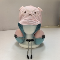 Oreiller de voyage en U pour enfants, détachable avec capuche, multifonctionnel, appui-tête de voiture, oreiller de sommeil, fermeture personnalisée par fermeture éclair/boutons