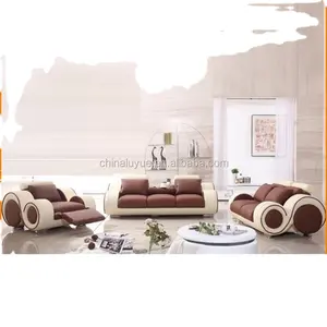 最好的价格弯曲的部分家具客厅沙发套装真皮沙发