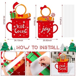 Christmas Yard Sign Outdoor <b>Gingerbread</b> <b>Man</b> Stakes Jumbo PP Material Hot Chocolate Joy Cup Sign Xmas Holiday Large <b>Decor</b> - Product Image 3