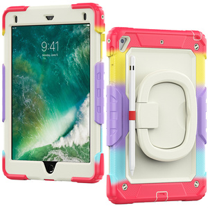 Fábrica al por mayor TPU de silicona suave Arco Iris funda protectora para tableta para niños con soporte con estuche para bolígrafo para <span class=keywords><strong>iPad</strong></span> <span class=keywords><strong>Pro</strong></span> 9,7 Air 2 - Product Image 1