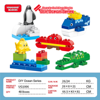 Blocs de construction en gros de grande taille, série Océan, 78 pièces, jouet éducatif en briques, approvisionnement direct usine, cadeau pour enfants garçons et filles