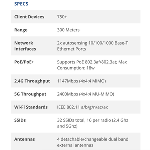 จุดเชื่อมต่อ Wi-Fi 6 รุ่น Grandstream GWN7664LR AX6000 ประสิทธิภาพสูงสำหรับภายนอกอาคาร รองรับ POE พร้อมสวิตช์ 40Gbps - Product Image 5