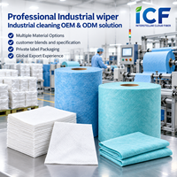 Lingettes industrielles jetables en tissu non tissé ICF Clean Processing, faible teneur en fibres, en viscose, pour le nettoyage des équipements de précision et des installations industrielles