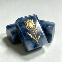 Ensemble de mahjong en résine haut de gamme avec texture de jade, jeu de mahjong américain personnalisé pour collection ou cadeau