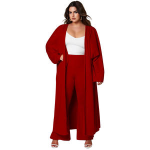 N8158 Completo Moda <span class=keywords><strong>Donna</strong></span> Autunno Inverno <span class=keywords><strong>Stile</strong></span> Europeo e Americano: Cappotto Lungo e Pantaloni Casual Larghi - Product Image 5