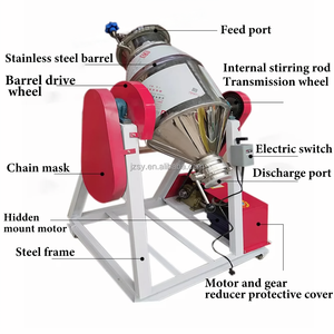 Mezclador de válvula de mariposa de 200L para café, té, leche en polvo, multifunción, grado alimenticio, <span class=keywords><strong>cerrado</strong></span>, materia prima química, máquina mezcladora de polvo - Product Image 2