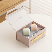 Tasse à café en céramique Shangjin Fresh Chic avec soucoupe, couleur unie, style Instagram, tasses assorties pour couples, coffret cadeau
