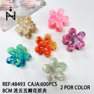 Fermaglio per capelli a forma di fiore a cinque petali Flowing Cloud, 8 cm - Product Image 3