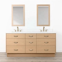 Conception intelligente fonctionnelle vanité de salle de bain personnalisée en bois Durable à la mode armoire de salle de bain prix abordable vanité de salle de bain