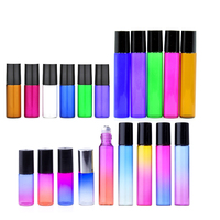 Botol Parfum Kecil 1ml 2ml 3ml 5ml, Botol Kaca Kosmetik untuk Oud Roll on, Botol Minyak Esensial Tipis untuk Rambut dengan Tutup Berwarna