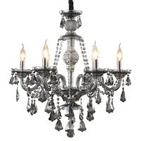 Grand Lustre Moderne Économique en Verre et Cristal, Finition Chrome, Source LED Dimmable, Style Européen Français
