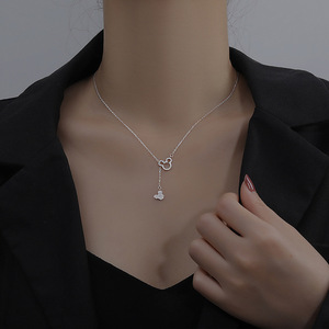 Mickey Mouse Necklace Silver Tone Cartoon Pendant Minimalist Style Gift For Women - Product Image 4
