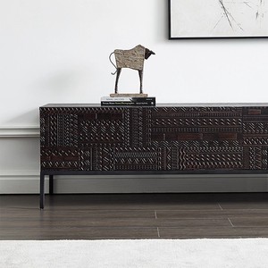 <span class=keywords><strong>Mueble</strong></span> para TV JINXI de teca tallada a mano, <span class=keywords><strong>estilo</strong></span> <span class=keywords><strong>industrial</strong></span> belga de mediados de siglo, Wabi-sabi, muebles de madera maciza - Product Image 4