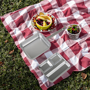 Boîte à repas portable en acier inoxydable SUS 304 robuste pour camping, vente en gros, directement de l'usine - Product Image 5