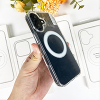 Coque Magnétique Transparente pour iPhone 16 15 14 13 12 11 Pro Max, Étui de Téléphone en Acrylique pour Samsung S25 Plus S24 S23 S22 S21 Ultra