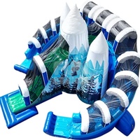 Toboggan gonflable double montagne enneigée de 30 pieds - Matériau PVC pour usage domestique et commercial