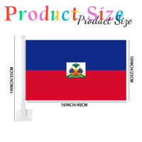 Drapeau de voiture bleu et rouge d'Haïti, éléments historiques, décoration de voiture pour la fête de l'indépendance