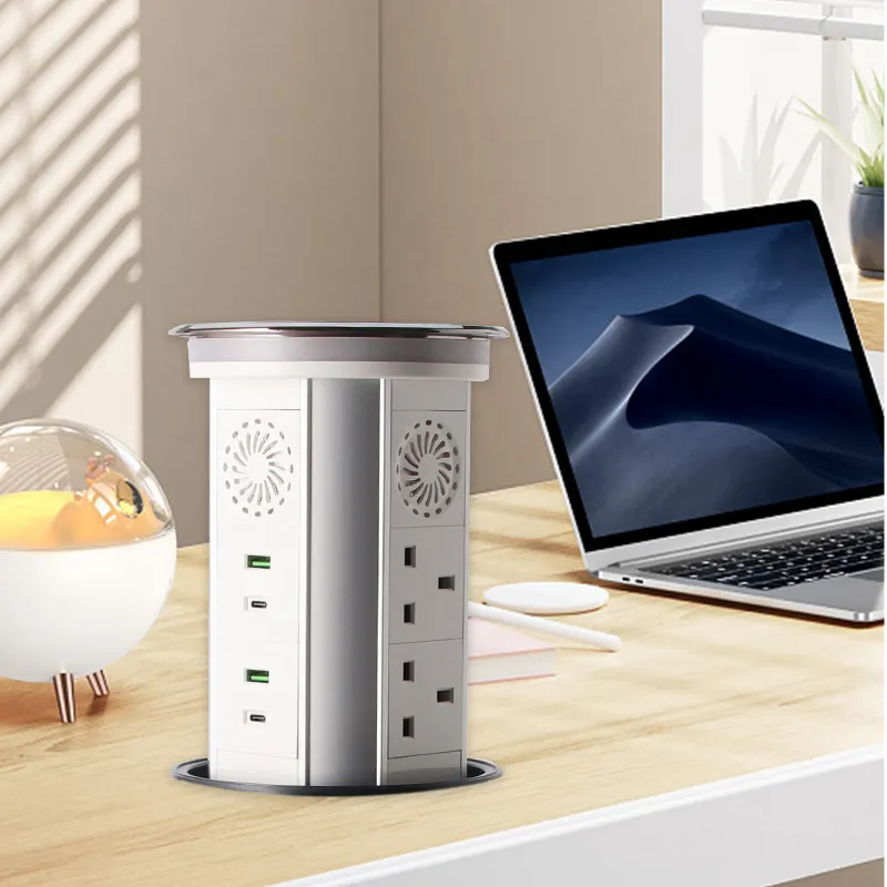 Étanche IP65 Top EU smart wifi électrique pop-up tour cuisine haut-parleur de bureau prise avec USB-C sans fil pop-up prise