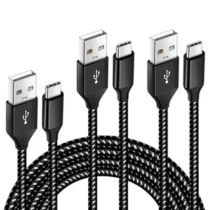 원래 공장 생산 고속 충전 블랙 화이트 2M 나일론 꼰 USB 타입 C 케이블 좋은 품질