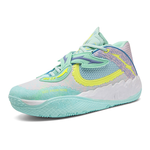 Chaussures de basketball montantes en cuir verni pour hommes et femmes, confortables, souples, respirantes, semelle extérieure en PU antidérapante, absorption des chocs, noires - Product Image 1