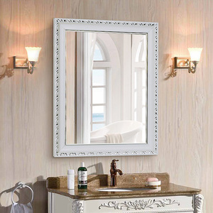 European Style Framed Bathroom <b>Mirror</b> <b>Rectangle</b> <b>Wall</b> Mounted Traditional Design Plastic Glass Surface - Product Image 1