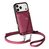 Étui portefeuille magnétique en cuir pleine fleur avec fente pour cartes détachable pour iPhone 17 18 Pro Max – Vente directe usine