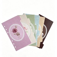 Nuevo Juego de 6 Separadores Florales Vintage A6 de 6 Agujeros para Cuaderno, Índice de Clasificación, Tarjetas de Índice para Cuaderno de Hojas Sueltas