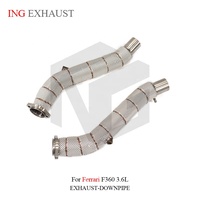 ING pour Ferrari F360 3.6L V8 – Tuyau d'échappement en acier inoxydable avec bouclier thermique – Pièces de performance automobile à haut débit