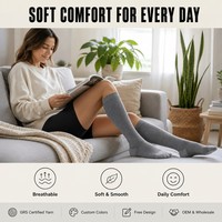 Chaussettes de compression personnalisées en fibre de bambou, respirantes, douces, pour usage quotidien, soutien OEM, vente en gros, conception gratuite, couleurs personnalisées