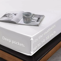 Ensemble de draps de lit 4 pièces pleine grandeur en polyester uni – Design moderne pour hôtel et maison, résistant aux plis, à la décoloration et aux taches, 200 fils au pouce carré