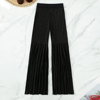 TW Summer Mesh Fabric Pantalon long de plage plissé à taille haute Beach Bikini Swimwear Cover up