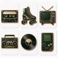 Imanes de nevera personalizados de aleación de zinc con esmalte duro estilo Art Déco, retro, con diseños de casete, TV y disco de vinilo, regalo de recuerdo, venta al por mayor