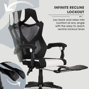 Chaise de bureau en maille respirante Silla <span class=keywords><strong>Gamer</strong></span> Pro rouge blanc et noir <span class=keywords><strong>Gamer</strong></span> Gear avec jambe Vente en gros <span class=keywords><strong>pas</strong></span> <span class=keywords><strong>cher</strong></span> - Product Image 4
