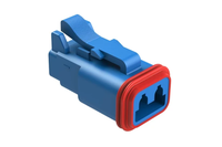 Conector de Cable Hembra de 2 Vías Original Amphenol AT06-2S-RD01BLU, Azul, IP67, Impermeable, Diámetro Reducido Sello # 16 Contactos