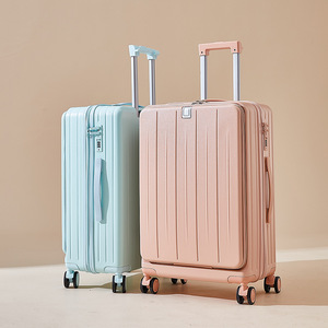 Gift Check-In Front Opening Luggage Waterproof 20 Inch Carry on Spinner <b>Suitcase</b> with Laptop Compartment and USB Port - Product Image 2