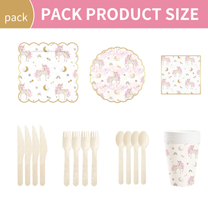 Assiettes en papier rondes imprimées licorne personnalisées DAMAI de 7 et 9 pouces pour fête d'anniversaire, ensemble de vaisselle jetable - Product Image 6