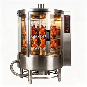 Four à rôtir au gaz commercial en acier inoxydable avec verre trempé, haute efficacité, grande capacité, pour poulet et canard - Product Image 4