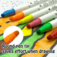 Fabrication non toxique mignon dessin animé Art marqueur pointe ronde frais aquarelle stylo pour enfant comprend un ensemble d'emballage pour le dessin de nouveauté