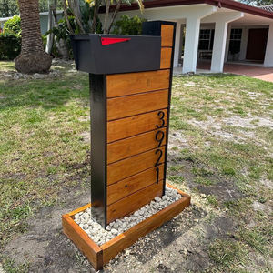 Buzón de acero galvanizado recubierto de polvo impermeable a prueba de herrumbre con número de casa <span class=keywords><strong>Digital</strong></span> de montaje de poste exterior - Product Image 1