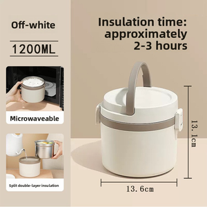 Boîte à lunch isotherme multicouche de grande capacité en acier inoxydable 304 de haute qualité, design simple pour étudiants et employés de bureau - Product Image 4