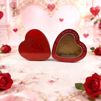 Boîte en fer romantique et mignonne en forme de cœur pour chocolats, bonbons, emballage cadeau, conteneur pour cadeaux de vacances