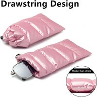 Pochette à lunettes étui à lunettes souple pour femmes avec chiffon de nettoyage pochette à lunettes fermeture à cordon