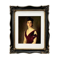 Cadre photo vintage orné en résine dorée et noire, style baroque antique, pour portrait, à poser sur table ou à accrocher au mur