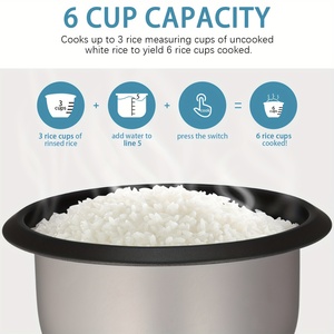 Cuociriso da 6 Tazze con Pentola Antiaderente Rimovibile, Yogurtiera e Cuocitore per Cereali One-Touch, Mantenimento Automatico del Calore - Product Image 5