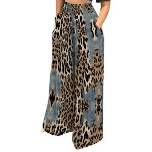 <span class=keywords><strong>Pantaloni</strong></span> Larghi Stampati da Donna Multicolore Stile Boho Patchwork Casual <span class=keywords><strong>con</strong></span> Tasche - Product Image 6