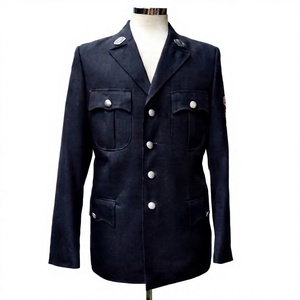 Chaqueta de Uniforme Estilo Túnica Alemana de Color Sólido para Hombre, con 3 Botones y Bolsillos Delanteros para Ropa de Trabajo - Product Image 1