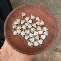 Pendentifs en perles baroques en forme de cœur de 11-12 mm, plaqués or, avec cadre en cuivre, à boucle simple et double