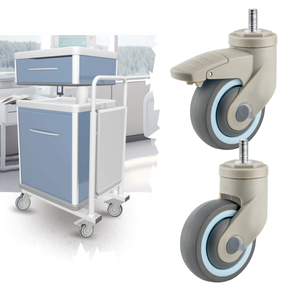 Geräuschlose Medical <span class=keywords><strong>Caster</strong></span> 3 4 5 Zoll Krankenhaus Rollen rad Lenkrad mit Schraube und Schloss - Product Image 1