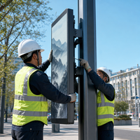 Écran LED intelligent pour poteau extérieur P3.91, étanche, haute luminosité, affichage LED couleur intégrale IP65 pour la publicité de rue